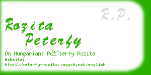 rozita peterfy business card